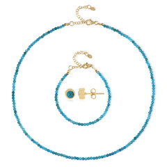 Neonblauer Apatit-Silberset