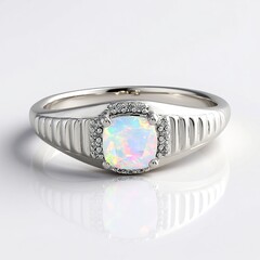 Anello in argento con Opale di Welo