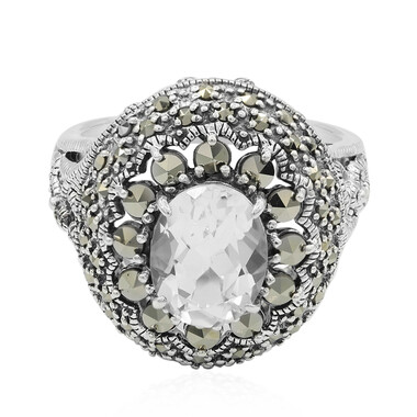 Anello in argento con Topazio Bianco