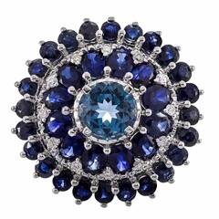 Anello in oro con Topazio Blu Londra (CIRARI)