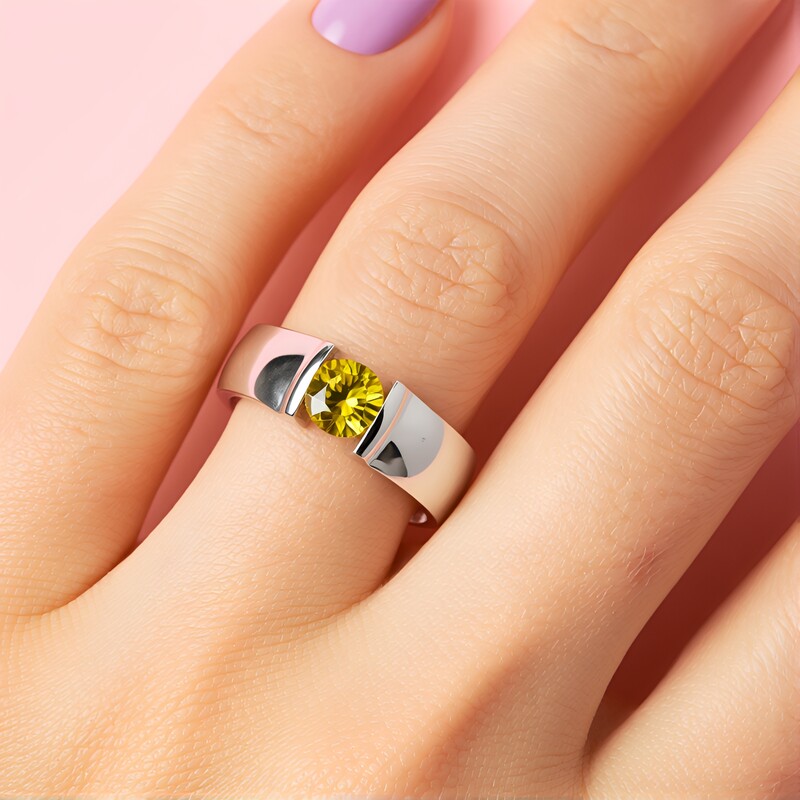 Anello in argento con Berillo Giallo