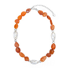 Oranger Botswana-Achat-Silberhalskette (Dallas Prince Designs)