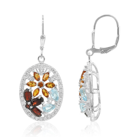Boucles d'oreilles en argent et Citrine Madère