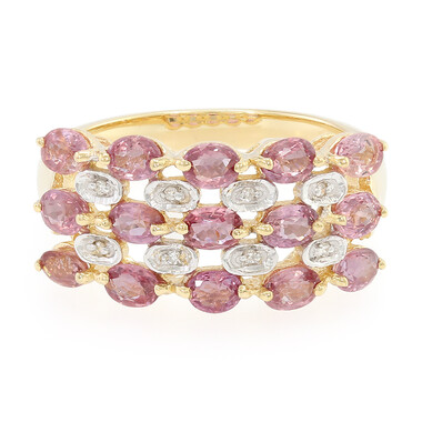 Nicht erhitzter Padparadscha-Saphir-Goldring (AMAYANI)
