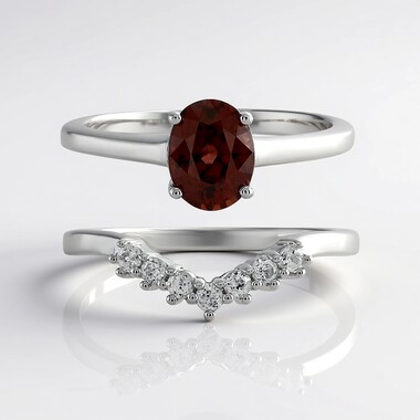 Mahogany Zircon Silver Ring