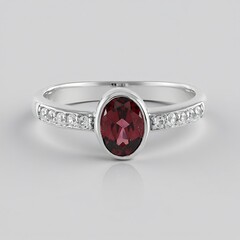Anello in argento con Granato Malawi