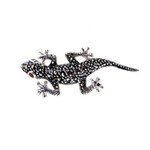 Zilveren broche met Mozambique granaten