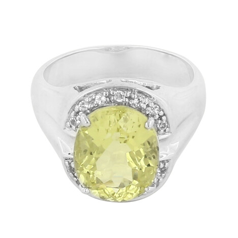 Bague en argent et Citrine jaune citron