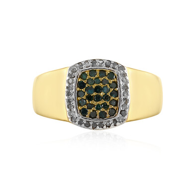 Blauer I3 Diamant-Silberring