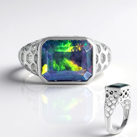 Anello in argento con Opale Mezezo (de Melo Essence)