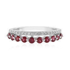 Edelroter Spinell-Silberring