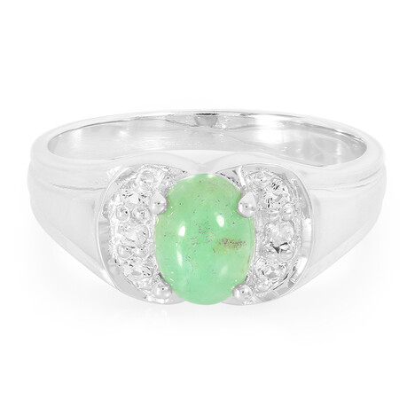 Zilveren ring met een keizerlijk chrysopraas