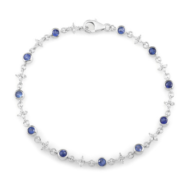 Nepalesischer Kyanit-Silberarmband