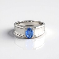 Anillo en plata con Cianita de Nepal