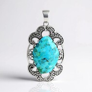 Ciondolo in argento con Turchese Kingman Mohave Blu (Faszination Türkis)