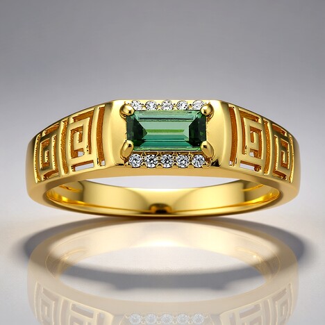 Anello in argento con Indicolite (Adela Silber)