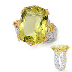Pierścień na srebro i Kwarc Ouro Verde (Gems en Vogue)