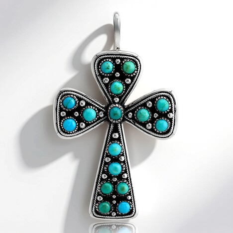 Ciondolo in argento con Turchese Kingman Mohave Blu (Jones Lee)