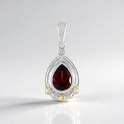 Ciondolo in argento con Granato Mozambico (Granulieren)