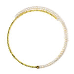 Collana rigida in acciaio con Ematite Dorata (Riya)