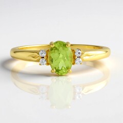 Bague en argent et Péridot de l'Arizona