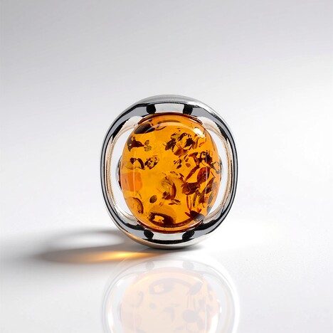 Ciondolo in argento con Ambra Baltica Cognac (dagen)