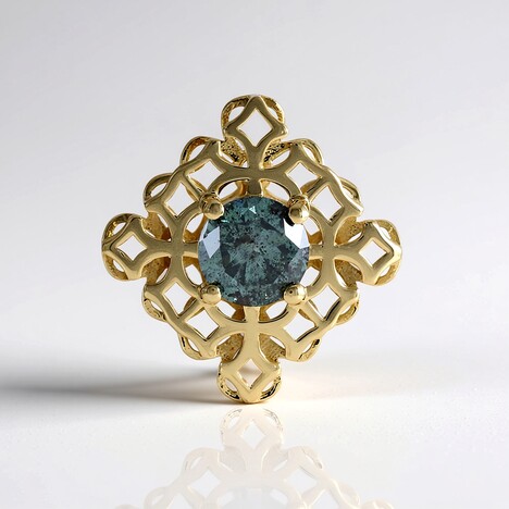 Ciondolo in oro con Diamante Blu Cielo I2 (Ornaments by de Melo)