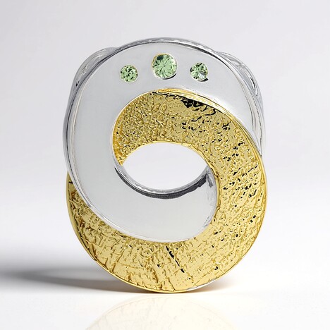 Ciondolo in argento con Zaffiro Verde (MONOSONO COLLECTION)