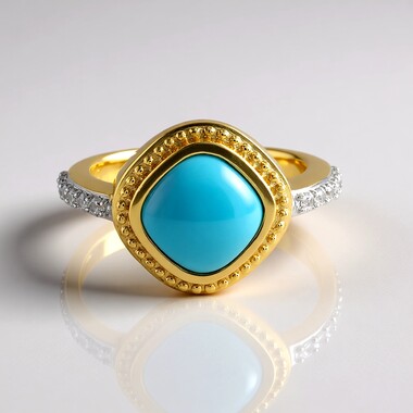 Anillo en plata con Turquesa bella durmiente