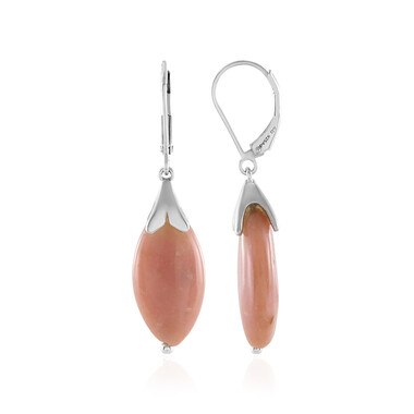 Pinkfarbener Opal-Silberohrringe