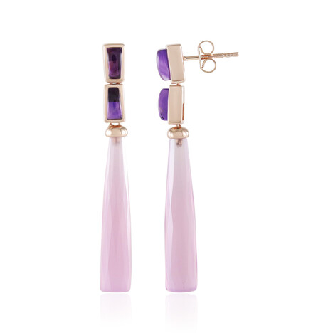 Pendientes en plata con Calcedonia lavanda (KM by Juwelo)