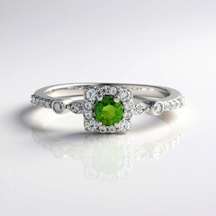Anello in argento con Diopside Russo