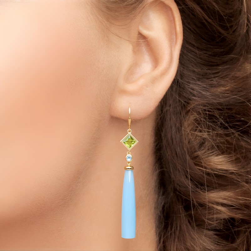 Pendientes en plata con Calcedonia azul (KM by Juwelo)