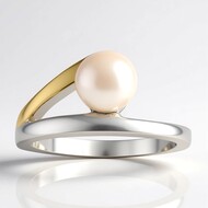 Zilveren ring met een Akoya parel (TPC)