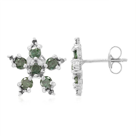 Zilveren oorbellen met Fancy diamanten