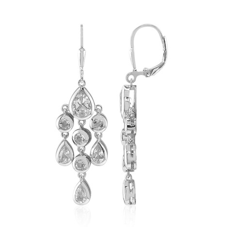 Weißer Topas-Silberohrringe