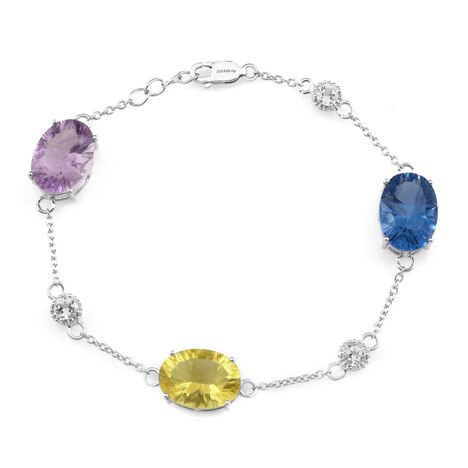 Zilveren armband met een kleurwissel fluoriet