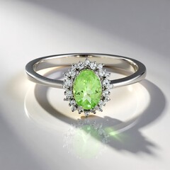 Anello in argento con Granato Menta Merelani