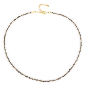 Zilveren halsketting met Champagne Diamanten