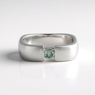 Anello in argento con Diamante Blu Cielo I2 (de Melo Essence)