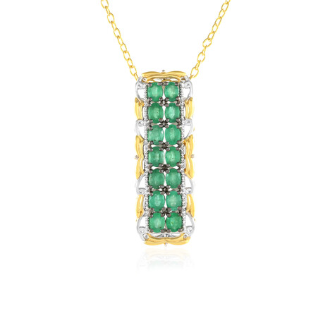 Zambian Emerald Silver Necklace (Gems en Vogue)