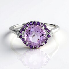Anello in argento con Ametista Rose de France