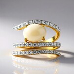 Bague en argent et Opale blanche
