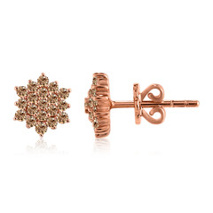 9K SI1 Argyle Rose De France Diamond Gold Earrings