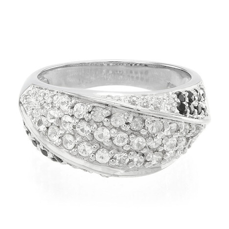 Weißer Saphir-Silberring