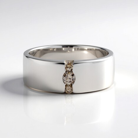 Bague en argent et Diamant champagne I3 (de Melo Essence)
