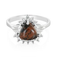 Anello in argento con Ossidiana Mogano