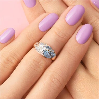 Anillo en plata con Topacio azul de Londres (KM by Juwelo)