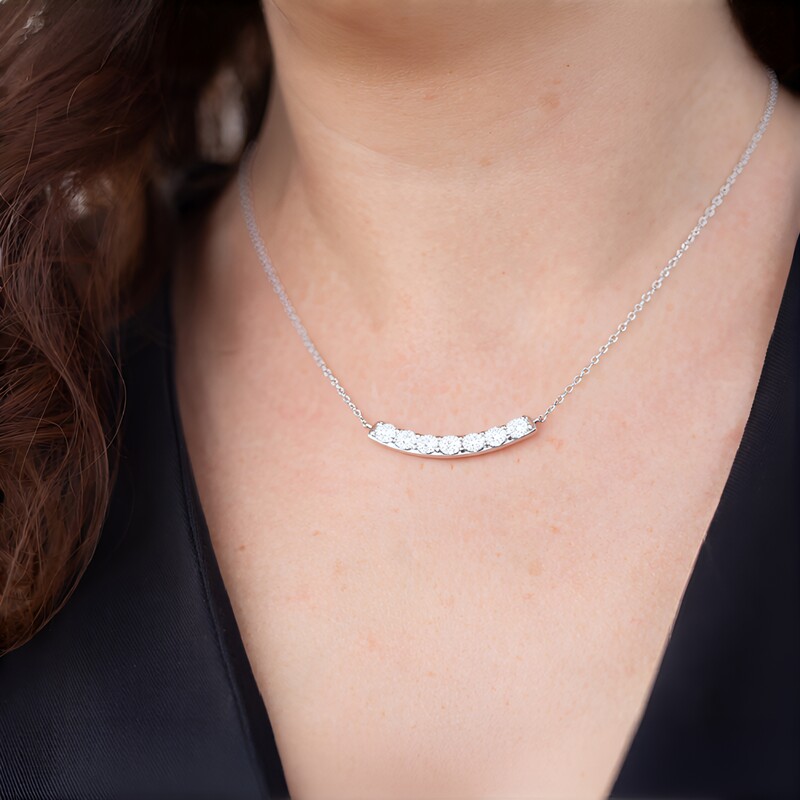 Weißer Topas-Silbercollier