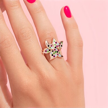 Bague en argent et Zircon rose (SAELOCANA)